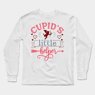 Cupid's Little Helper Valentine's Day Kids Long Sleeve T-Shirt